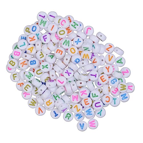 NESTINGHO 500 Stück bunte Buchstabenperlen bunte Perle Ohrringe machen Perlen Alphabet lose Perle kunststoffperlen alphabet beads Halskette Perlen Kunststoff-Perlen Plastik Colorful von NESTINGHO