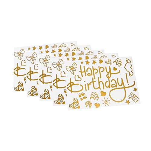 NESTINGHO 5St Ballonaufkleber tapetenablöser Wall Sticker Birthday Decorations aufklebebuchstaben Party-Aufkleber Ballonzubehör Golddekor Ballon-Aufkleber Party-Requisiten Plastik Golden von NESTINGHO