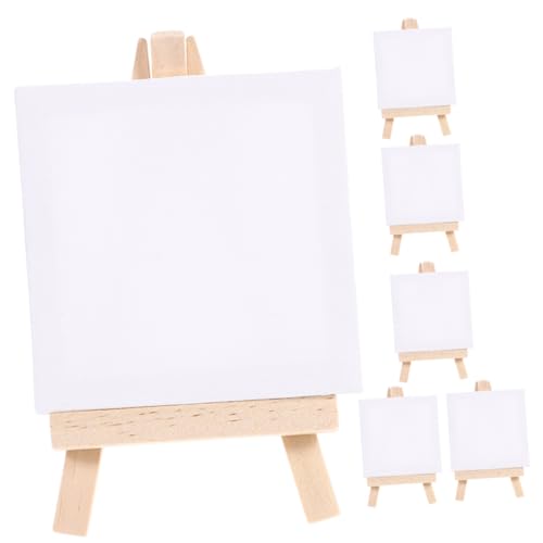 NESTINGHO 6 Sätze Ölgemälde-Werkzeuge für Kinder dekorative Mini-Staffelei leere malrahmen selber machen acrylbilder painting set for relaxan zarte Malleinwand malen Segeltuch von NESTINGHO