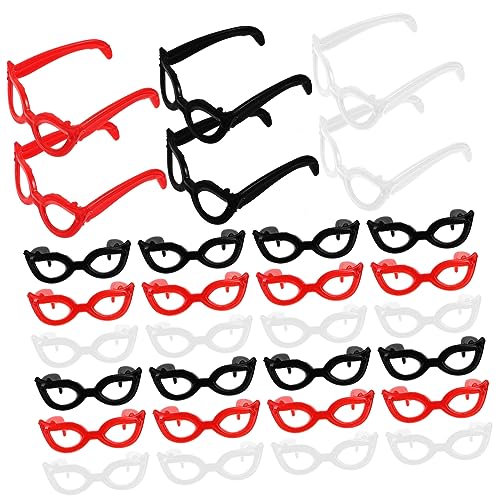 NESTINGHO 60st Mini-Brille Kleine Gläser Für Puppen Retro-Brille Puppengläser Zum Basteln Mini-babypuppe Klassisches Spielzeug Kleine Puppensonnenbrille Mini-zubehör Modische Brille Plastik von NESTINGHO