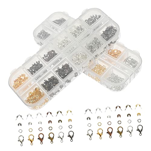 NESTINGHO 782 Stk Ornament-Positionierungsrohr handgefertigte Ringe schmuck DIY zubehör Schmuck-Ergebnisset Karabinerverschlüsse Offene Ringe selber machen Kit zur Schmuckherstellung Metall von NESTINGHO