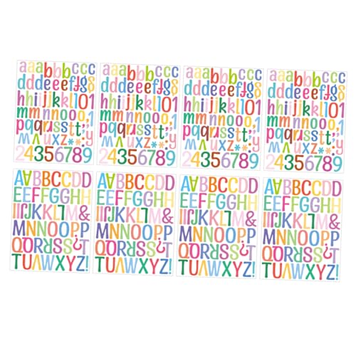 NESTINGHO 8 Blätter Alphanumerische Aufkleber Vinyl Sticker Vinyl Aufkleber Buchstabenaufkleber für Wasserflaschen Alphabet-Buchstabenaufkleber Scrapbook-Buchstaben-Aufkleber Zahlenaufkleber von NESTINGHO