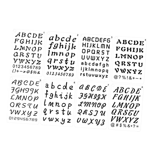 NESTINGHO 8St Malvorlage Alphabet-Schablone Malschablonen Buchstaben Englische Buchstabenschablonen Zahlenvorlagen zahlen schablonen stencil Briefvorlagen Vorlagen zum Malen pet0.25mm von NESTINGHO