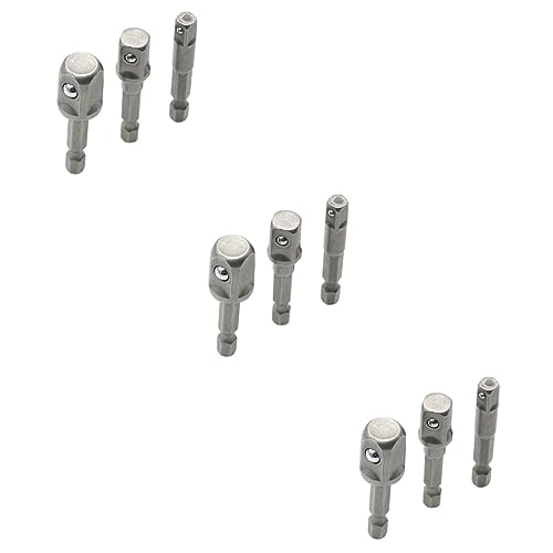 NESTINGHO 9-Teiliges Set Steckschlüsseladapter socket wrench set Steckschlüssel-Set Schlagschrauber-Adapter Verlängerungsschlüssel Steckschlüsselverlängerung bohrständer Bohrerverlängerung von NESTINGHO