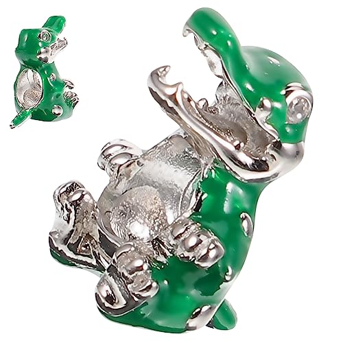 NESTINGHO -Alligator-Perlen Armbandverzierung Vintage-Accessoires Krokodil-Statue Bettelarmband Silberner Ohrring armkette bracelet ohrringe Armbandperle Schmuckverzierung Silber- Green von NESTINGHO