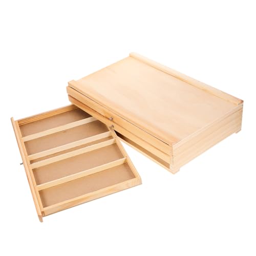 NESTINGHO Aufbewahrungsbox für Gemälde Aquarellpinselhalter Aufbewahrungsorganisator für Bastelarbeiten schreibtischorganizer pinselstifte Stifthalter aus Holz Stift-Organizer-Halter von NESTINGHO