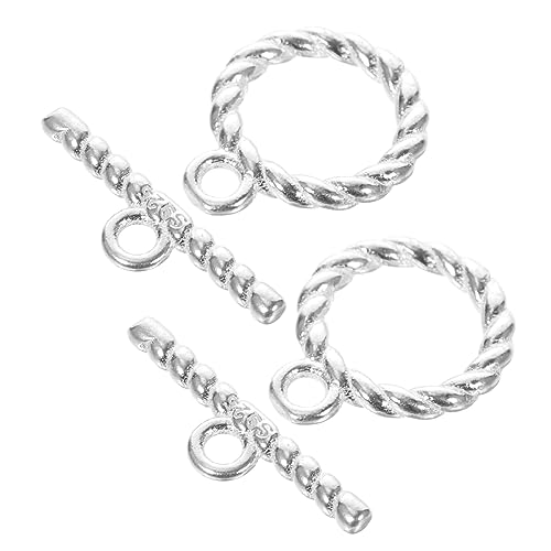 NESTINGHO DIY Schmuckverschlüsse Set 2 Sätze Silberne Knebelverschlüsse Metallstangen Und Ringverbinder Armband Verschluss Schmuckherstellung Zubehör von NESTINGHO