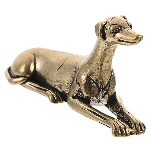 NESTINGHO Dekorative Verzierungen Aus Messing Feng-Shui-Hund-Statue Miniatur-hundefigur Feng Shui Hundetattoos Hund Figur Bürodekorationen Vintage Hundeskulpturen Hunde-skulptur-dekor Golden von NESTINGHO