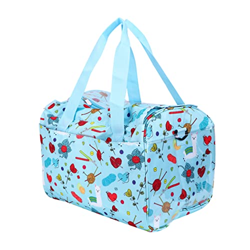 NESTINGHO Häkeltasche Aus Oxford Stoff Mit Cartoon Print 1 Stück Ideal Für Wolle Und Strickzubehör Robuste Handtasche Für Häkelnadeln Und Garnbälle von NESTINGHO