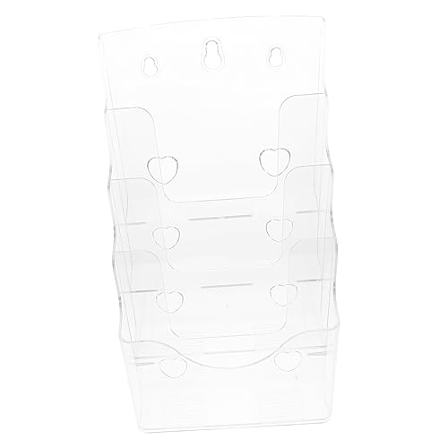 NESTINGHO Klappgestell Broschürenhalter Desktop Taschenständer aus Acryl Prospektständer Schreibtisch Regal office organizer büro organizer Desk-Broschüren-Manager Kartenhalter Transparent von NESTINGHO