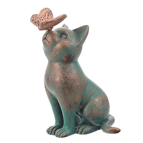 NESTINGHO Kurioses Katzen-Harzornament Mini-Sachen Tierminiaturen Katze-Rasen-Ornament Katzen-Denkmal Schrank spränkleranlage dekoringe Minifiguren aus Kunstharz Mini-Katzenfiguren Naturharz von NESTINGHO