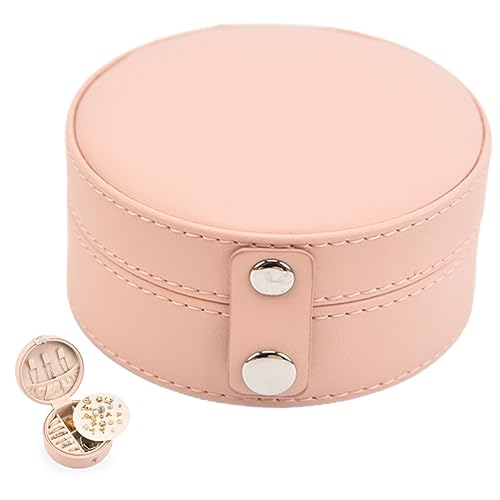 NESTINGHO Tragbare Schmuckschatulle Schmuck Veranstalter Reisen Schmuckbehälter Personalisierte Individuelle Reise Schmuck Mini-schmuckkästchen Schmucketui Flanell Rosa von NESTINGHO