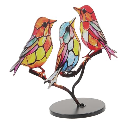 NESTINGHO Vogelschmuck Vogel-Dekor Mini-Vogelfiguren Vogel Figur Tischdeko Vogel Vogeldekoration büro Dekoration Living Room Decoration Vogelschwarmstatue mit Sockel Vogelverzierung Acryl von NESTINGHO