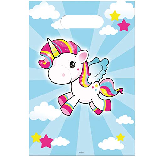 NET TOYS 8 Einhorn Mitgebsel-Tüten | ca. 16 x 23 cm | Zauberhafte Party-Deko Geschenktüten Unicorn | Perfekt geeignet für Geburtstage & Kinderfest von NET TOYS