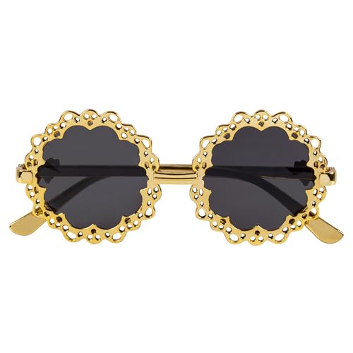 NET TOYS Coole Steampunk Brille - Gold-Schwarz - Originelles Damen-Accessoire Gläser mit Zahnrädern Vintage von NET TOYS