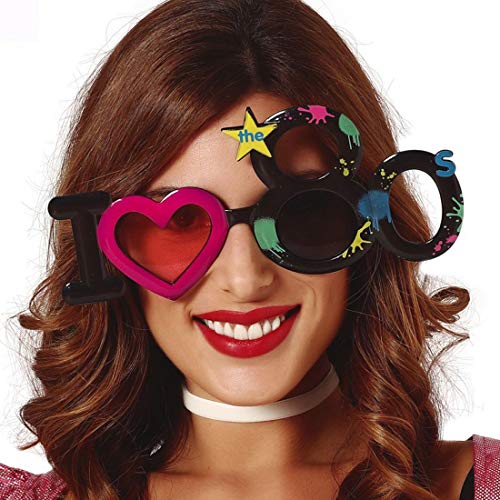 NET TOYS Geniale I Love The 80s Sonnenbrille - Originelles Party-Accessoire 80er Jahre Brille für Erwachsene - EIN Blickfang für 80er-Party & Karneval von NET TOYS