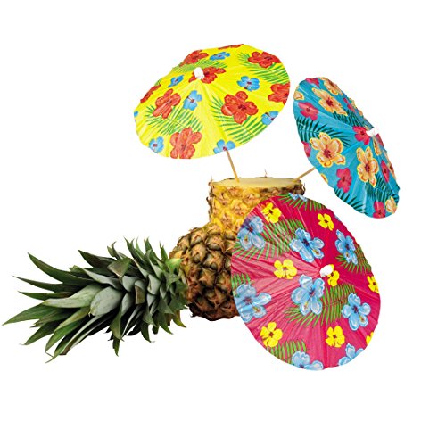 NET TOYS Hawaii Cocktailschirmchen Cocktail Deko 6 STK Eisschirmchen Beachparty Schirmchen Dekoration Karibik von NET TOYS