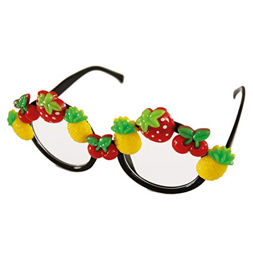 NET TOYS Lustige Faschingsbrille mit Früchten - Cooles Damen-Accessoire Rundbrille im Hawaii Style - EIN Highlight für Fasching & Karneval von NET TOYS