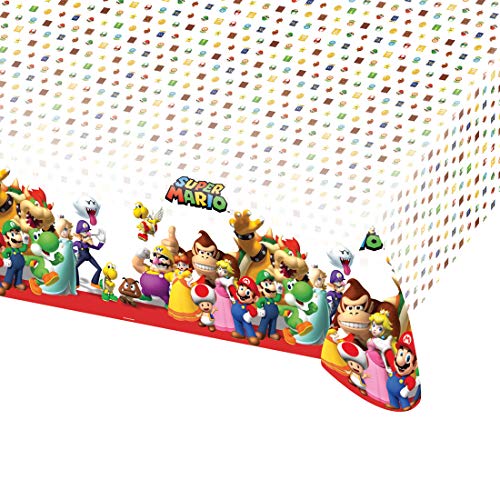 NET TOYS Tischdecke Super Mario Brothers | 120 x 180 cm | Originelle Party-Deko Tischtuch | Genau richtig für Kindergeburtstag & Kinderfest von NET TOYS