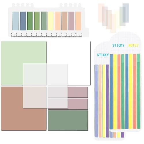 NETEHA Sricky Notes 820 Haft-Registerkarten durchscheinende Buch-Tabs bunte Lesezeichen für Anmerkungen von Büchern, Aufkleber-Buchnotizen für Büro- und Schulbedarf von NETEHA