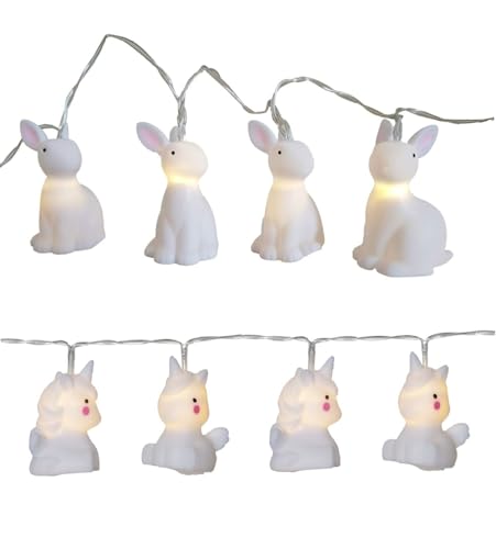 NETPROSHOP LED Batterie Lichterkette Einhorn 10 Lichter warm weiß Indoor, Auswahl:Hase von NETPROSHOP