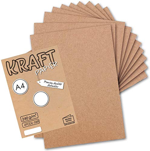 100x Vintage Kraftpapier in Rosa - DIN A4 21 x 29,7 cm - 210 x 297 mm - 240 g/m² natur Recycling-Papier, ökologisch Bastel-Karton Einzel-Karte - UmWelt by GUSTAV NEUSER von NEUSER PAPIER