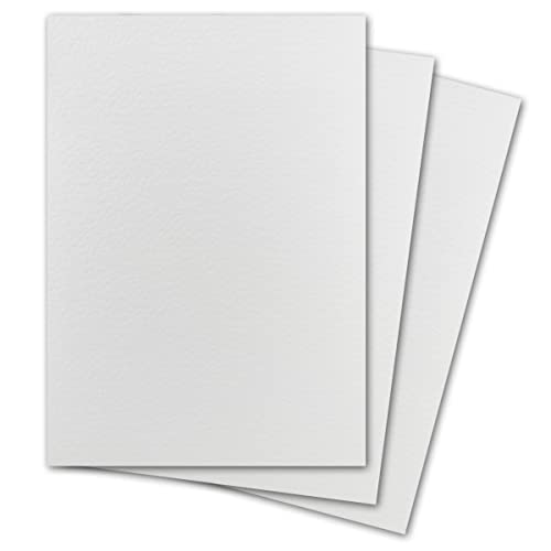 200 Stück DIN A4 Karton gehämmert - Farbe: Weiss - 29,7 x 21 cm - 250 Gramm pro m² - Einzelkarte ohne Falz - Ideal zum Basteln, Scrapbooking, Grußkarte von NEUSER PAPIER