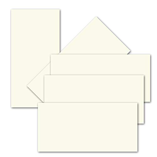 250x einfaches Einlege-Papier für DIN Lang Karten - Creme - 102 x 208 mm - ohne Falz - hochwertig Mattes Papier von Gustav NEUSER von NEUSER PAPIER