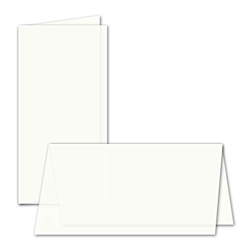 250x faltbares Einlege-Papier für DIN Lang Doppelkarten - transparent-weiß - 205 x 205 mm (205 x 102 mm gefaltet) - ideal zum Bedrucken mit Tinte und Laser - hochwertig mattes Papier von GUSTAV NEUSER von NEUSER PAPIER