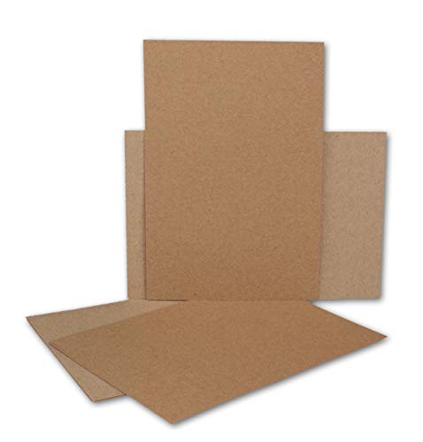 300 Kraftpapier-Bogen in Braun - DIN A6 Format - 140 g/m² - 10,3 x 14,8 cm - Recycling-Papier im Postkarten Format zum Selbstgestalten & Basteln von NEUSER PAPIER