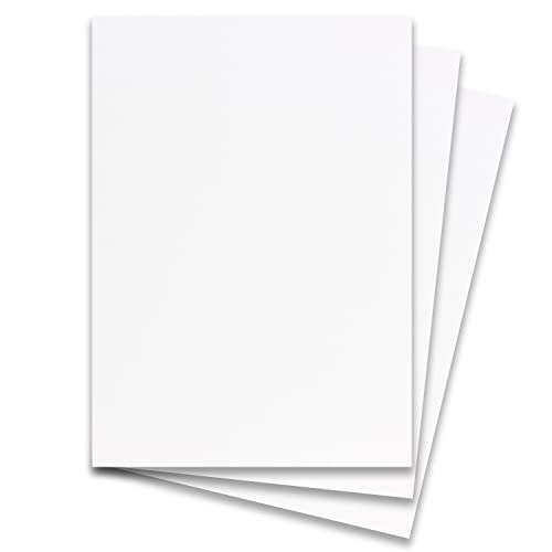 300 Stück DIN A4 Karton mit Leinenstruktur - Farbe: Weiss - 29,7 x 21 cm - 190 Gramm pro m² - Einzelkarte ohne Falz - Ideal zum Basteln, Scrapbooking, Grußkarte von NEUSER PAPIER