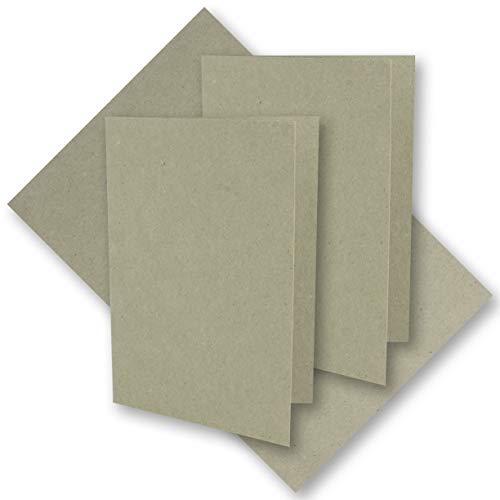 300x graues Vintage Kraftpapier Falt-Karten 105 x 148 mm - DIN A6 - Natur-Grau - Recycling - 220 g blanko Klapp-Karten - UmWelt by GUSTAV NEUSER von NEUSER PAPIER