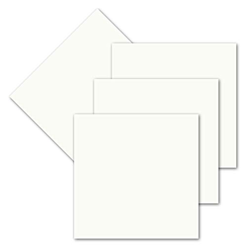 50x einfaches Einlege-Papier für quadratische Karten - creme - 150 x 150 mm - ohne Falz - hochwertig mattes Papier von GUSTAV NEUSER von NEUSER PAPIER