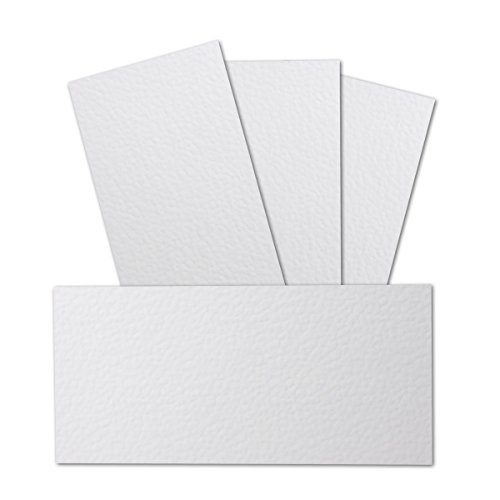 700 Stück DIN Lang Karton gehämmerte Struktur - Farbe: Weiss - 99 x 210 mm - 250 Gramm pro m² - Einzelkarte ohne Falz - Ideal zum Basteln, Scrapbooking, Grußkarte - GUSTAV NEUSER von NEUSER PAPIER