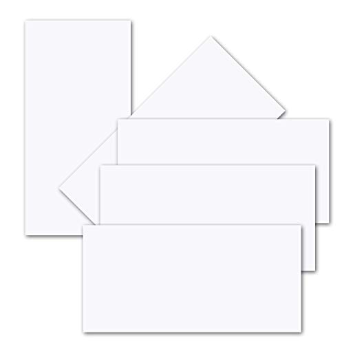 75x einfaches Einlege-Papier für DIN Lang Karten - weiß - 102 x 208 mm - ohne Falz - hochwertig Mattes Papier von Gustav NEUSER von NEUSER PAPIER