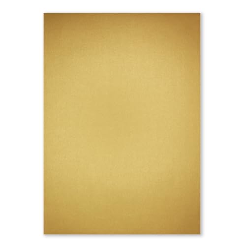 NEUSER PAPIER Papierbogen Metallic DIN A4-210 x 297 mm - Gold - 100 Stück - 125 g/m² - Glanzpapier zum Basteln, bedruckbar, Kartenherstellung, Einladungen, Briefpapier von NEUSER PAPIER