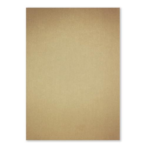 NEUSER PAPIER Papierbogen Metallic DIN A4-210 x 297 mm - Goldbraun - 150 Stück - 125 g/m² - Glanzpapier zum Basteln, bedruckbar, Kartenherstellung, Einladungen, Briefpapier von NEUSER PAPIER