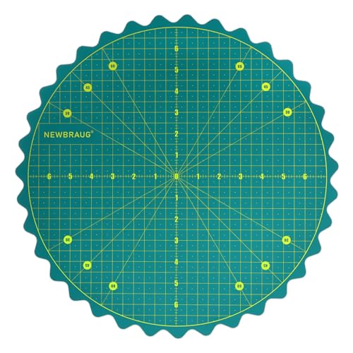 NEWBRAUG Runde rotierende Schneidematte, 35,6 cm, selbstheilend, Rollschneider, Brett zum Basteln, Nähen, Quilten, Handwerk, Stoff und Scrapbooking von NEWBRAUG