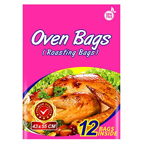 NEWKOBAG 12 x Bratbeutel Truthahngröße, BPA-frei, PET-Beutel, Kordelzug, 43 x 55 cm, Mikrowellengeeignet, 5 kg Fassungsvermögen, für Truthahn, Huhn, Fisch, Gemüse von NEWKOBAG