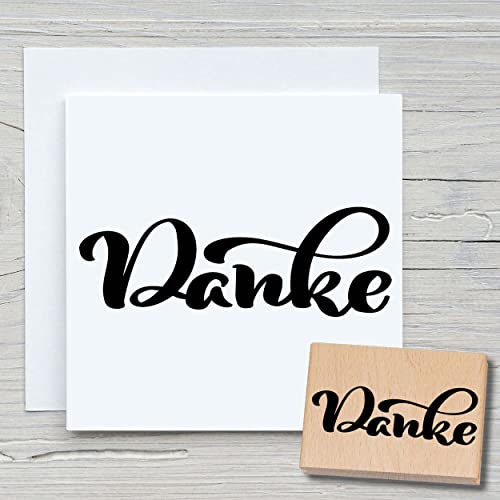 NEWSTAMPS Stempel Danke Motivstempel aus Holz & Gummi zum Karten basteln, Holzstempel, Sprüche, Spruchstempel, Textstempel, Schrift, Scrapbook, Textilstempel, Deko von NEWSTAMPS DIE STEMPELMACHER