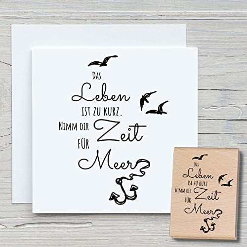 NEWSTAMPS Stempel Das Leben ist zu kurz Motivstempel groß aus Holz & Gummi zum Karten basteln, Holzstempel, Sprüche, Spruchstempel, Textstempel, Schrift, Scrapbook, Textilstempel, Deko von NEWSTAMPS DIE STEMPELMACHER