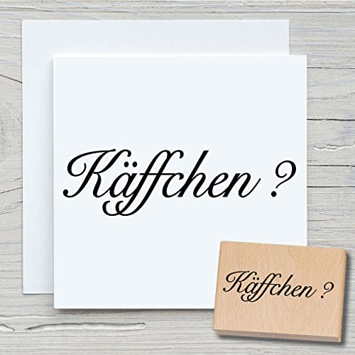 NEWSTAMPS Stempel Käffchen Motivstempel aus Holz & Gummi zum Karten und Geschenke basteln, Holzstempel für Einladungen, Spruchstempel, Textstempel, Schrift, Scrapbook, Textilstempel, Deko von NEWSTAMPS DIE STEMPELMACHER