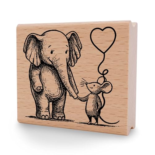 NEWSTAMPS Stempel Tierische Freunde Motivstempel aus Holz & Gummi zum Karten und Geschenke basteln, Holzstempel für Tiere, Tierstempel, Scrapbook, Textilstempel, Deko, Freunde von NEWSTAMPS DIE STEMPELMACHER