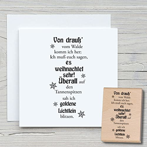 NEWSTAMPS Stempel Von drauß Motivstempel aus Holz & Gummi zum Karten und Geschenke basteln, Holzstempel für Weihnachten, Weihnachtskarte, Advent, Scrapbook, Textilstempel, Deko, Freunde von NEWSTAMPS DIE STEMPELMACHER