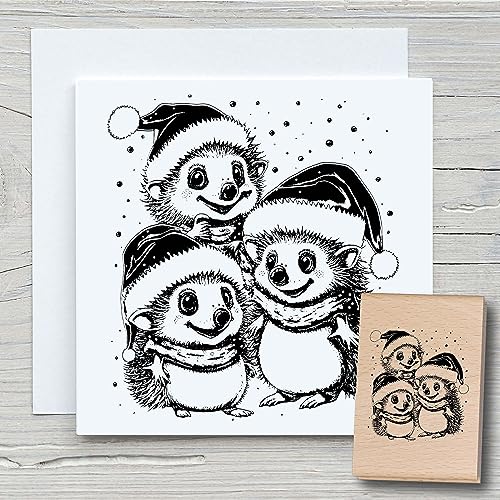 NEWSTAMPS Stempel Weihnachtsigel Motivstempel aus Holz & Gummi zum Karten und Geschenke basteln, Holzstempel für Weihnachten, Weihnachtskarte, Advent, Scrapbook, Textilstempel, Deko, Kinder von NEWSTAMPS DIE STEMPELMACHER