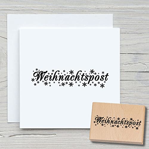 NEWSTAMPS Stempel Weihnachtspost Motivstempel aus Holz & Gummi zum Karten und Geschenke basteln, Holzstempel für Weihnachten, Weihnachtskarte, Advent, Scrapbook, Textilstempel, Deko, Freunde von NEWSTAMPS DIE STEMPELMACHER