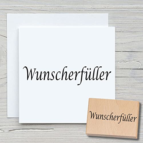 NEWSTAMPS Stempel Wunscherfüller Motivstempel aus Holz & Gummi zum Karten basteln, Holzstempel, Sprüche, Spruchstempel, Textstempel, Schrift, Scrapbook, Textilstempel, Deko von NEWSTAMPS DIE STEMPELMACHER