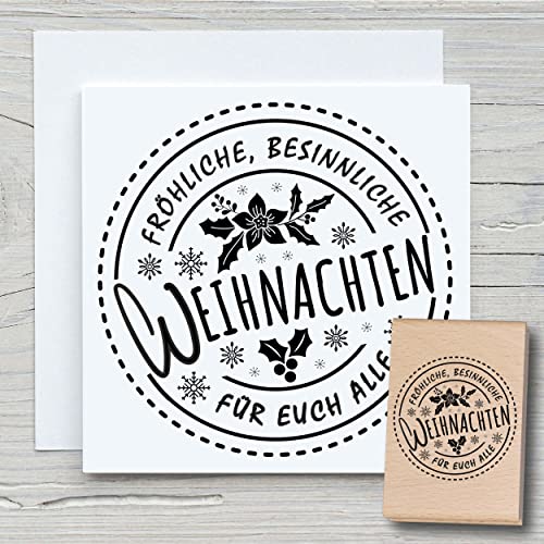 NEWSTAMPS Stempel besinnliche Weihnachten Label Motivstempel aus Holz & Gummi zum Karten und Geschenke basteln, Holzstempel für Weihnachten, Advent, Scrapbook, Textilstempel, Deko, Freunde von NEWSTAMPS DIE STEMPELMACHER