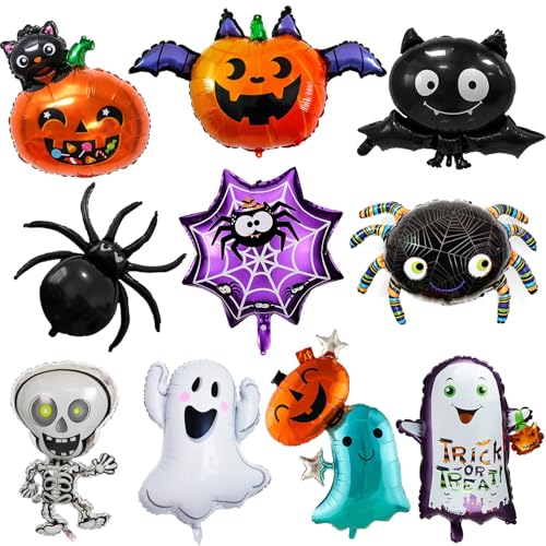 Halloween Folienballons Halloween Ballons Luftballons Halloween Deko Luftballons Halloween Ghost Fledermaus Ballon für Halloween Party Deko von NEWUPZSI