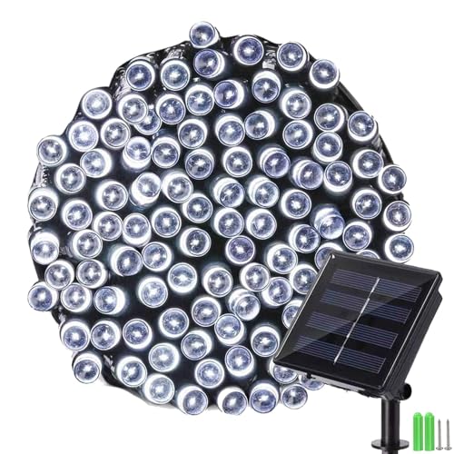 NEXVIN Solar Lichterkette Aussen 20M 200 LED, Lichterkette Außen Solar Wetterfest, 8 Modi Solar Lichterkette Weiß, Lichterkette Solar für Outdoor Garten Party Terrasse Balkon Hochzeit Weihnachten Deko von NEXVIN